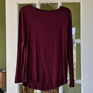 Burgandy scoop-neck top